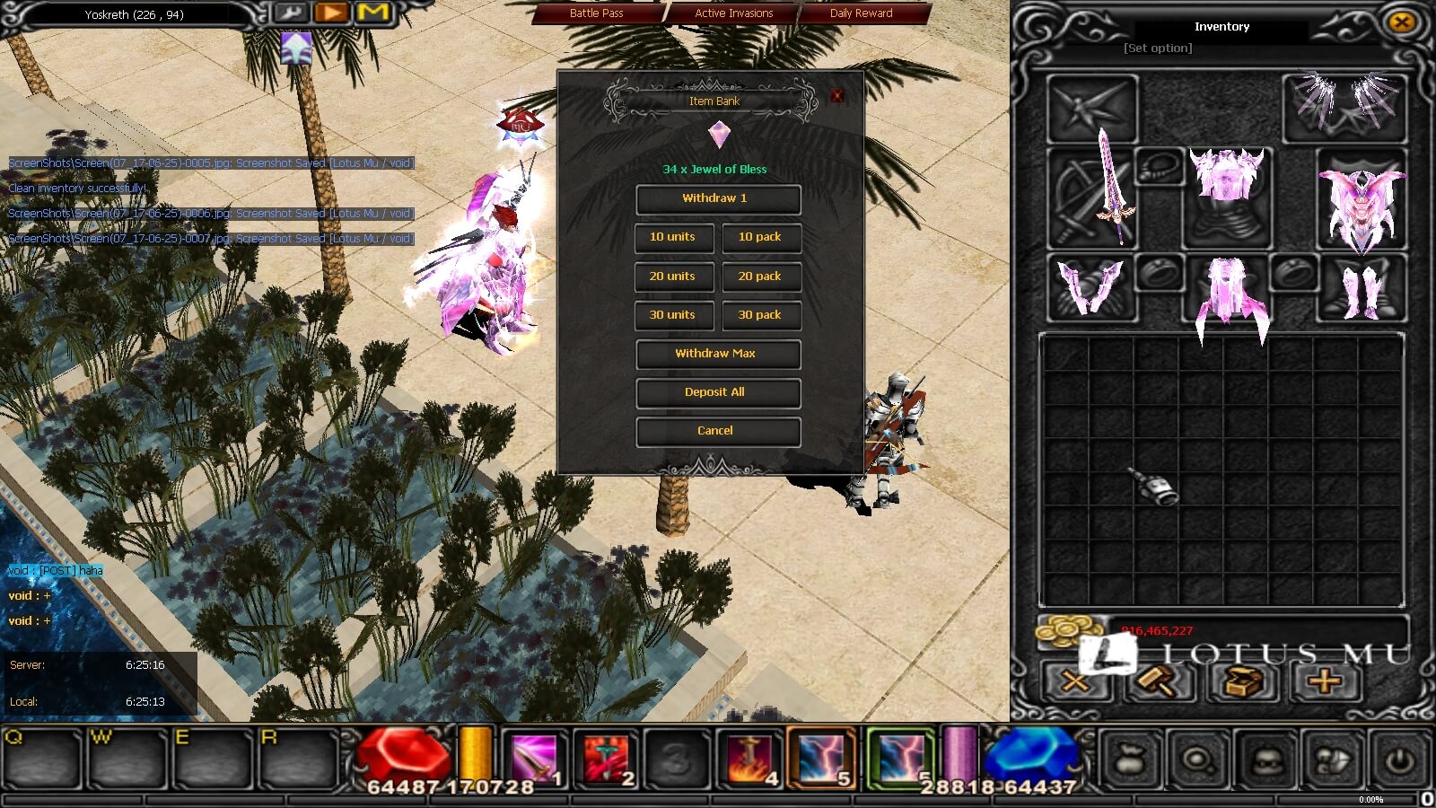 Item Bank Deposit/Withdraw